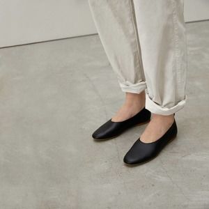 Everlane The Italian Leather Day Glove Ballet Flat Shoes Black 8.5